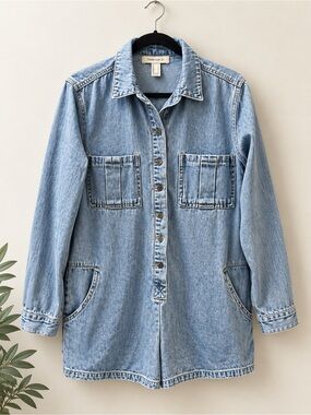 life in progress Light Blue Denim Romper M